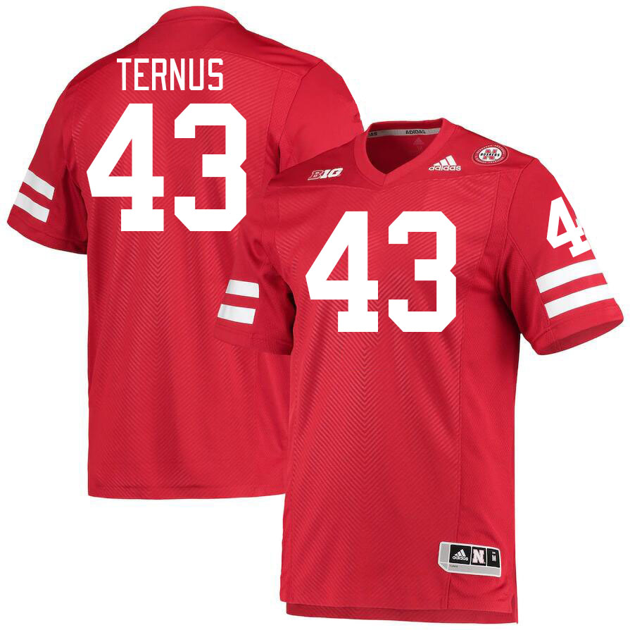 Men #43 Landon Ternus Nebraska Cornhuskers College Football Jerseys Stitched Sale-Red - Click Image to Close